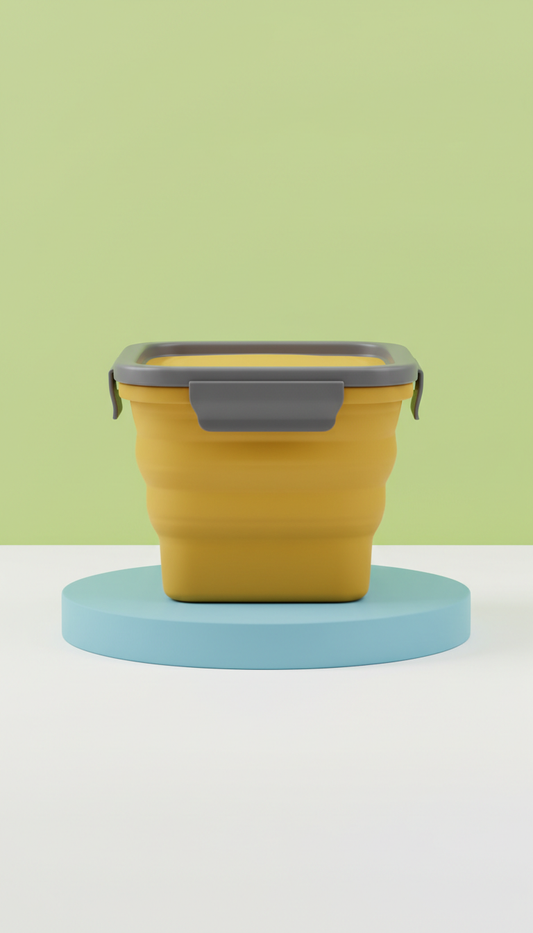 Collapsible Silicone Lunchbox — Leakproof, Foldable & Fridge-Ready
