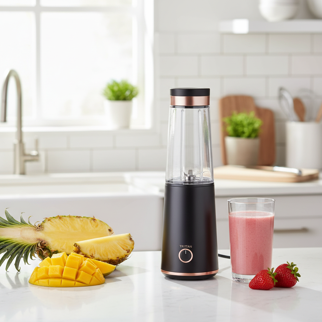 Portable USB Blender lifestyle photo with tropical fruits